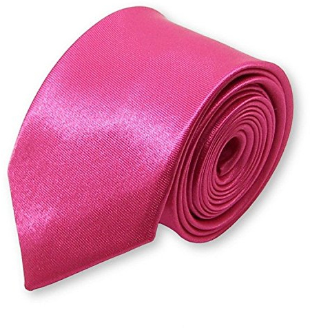 Corbata slim fushia, estrecha y delgada rosa fucsia, fucsia, Talla única