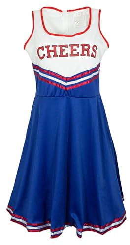 Das Kostümland USA Cheerleader Kostüm für Damen | Party Karneval Kleid Cheers Fasching Sport Schule Festival Theater Karneval Fasching Sportlerkostüm Cheerleading Verkleidung Uniform