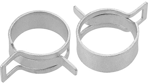 uxcell Spring Band Type Clamp 26mm Inner Dia Fit 27.5-30mm OD Hose Fuel Line Silicone Tube Clips Clamp Silver Manganese Steel 5Pcs