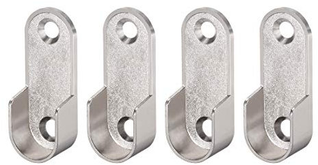sourcing map 4Stk. Oval Schrankstange Ende unterstützt Schrank Flanschhalter Stange Dmr. 16mm