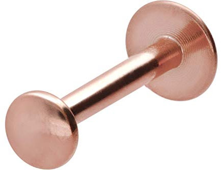 PIERCINGLINE Chirurgenstahl Labret Stecker Gewinde Flat DISC Piercing Ohr Lippe Nase Roségoldfarben 8 x 3 mm
