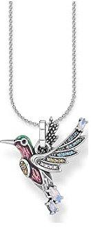 THOMAS SABO Damen Halskette mit Anhänger Vogel 925er Sterlingsilber mit Zirkonia, Größe: ca. 38cm - 42cm, SCKE150288