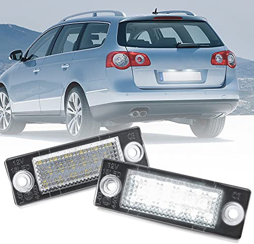 NSLUMO LED-Kennzeichenbeleuchtung für V/olks Golf MK5 J/etta T/ouran | P/assat B5.5 B6 Caddy Transporter S/koda Superb MKI 2002-2008 Xenonweiß 3W 2Pcs hintere Kennzeichenleuchten OEM 3B5998026A