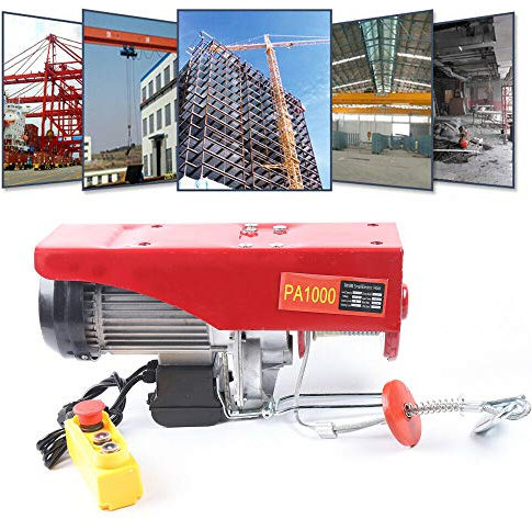 Seilhebezug, Elektrische Seilwinde 800kg/1000kg Profi Seilzug Seilhebezug Flaschenzug Elektrische Motorwinde für Heben und Bewegen Schwerer Gegenstände (1000KG)