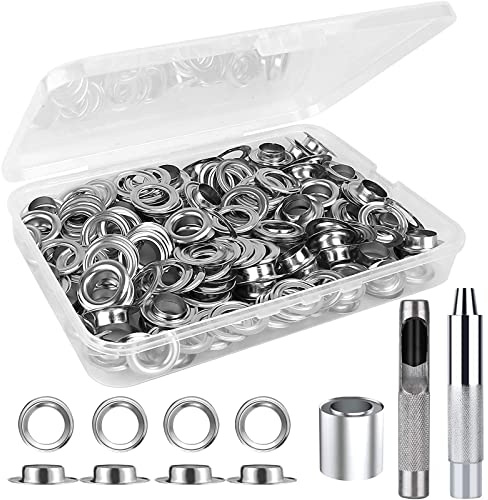 120pcs Grommet Tool Kit 12mm Eyelets with Pliers & Storage Box