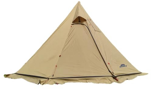 Vilemoon Tipi Heißzelt mit feuerhemmendem Ofenheber für Rauchleitungen, 3 ~ 4 Personen, leicht, Tipi Zelte für Familienteam, Outdoor, Rucksackreisen, Camping, Wandern (braun)