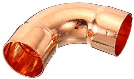 PATIKIL 35mm (1.38) ID Elbow Copper Pipe Fitting, 90 Degree Short Turn Pressure Connector Sweat Solder Welding Connection for Water HVAC Plumbing