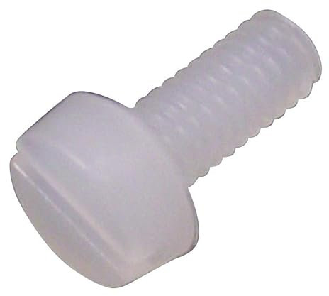 TRNSE-1207-M3-6 Gewindestifte mit Schlitz, Käse, M3 x 6 mm, Kunststoff-Schrauben, 100 Stück