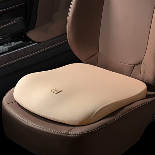Cuscino Auto, Cuscino Auto Guidatore Rialzo Portatile, Cuscini Sedile Auto Ergonomico per Tavolo da Pranzo, Sedia a Rotelle, Sedia da Giardino, Aumento Effettivo del Campo Visivo di 5cm,Beige