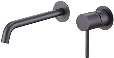 Robinets encastrés Monza - Lavabo - Montage mural - Couleur Black Gun Metal - GLM039/BGM - Gris foncé satiné