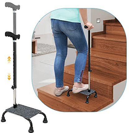 Mybow Bâtons d'escalier pour personnes âgées, bâtons de marche demi-marche, appareils de montée des escaliers pour personnes âgées, aide à la position debout (gris)