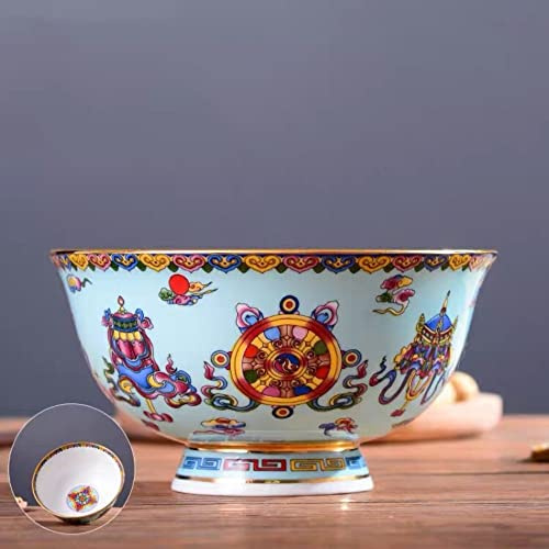 XIALON Qing Qianlong Boutique 15,6 cm 6,1 pulgadas pastel temporada flor tazón alto porcelana antiguo decoración estudio