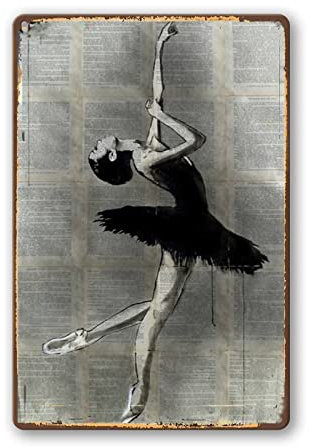 Black Swan Creative Ballerina Girl Tin Signs Funny Novelty Metal Wall Panel Retro Art Decoration Sign For Home Gate Garden Bars 20x30cm