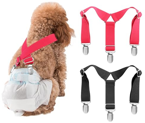YAODHAOD Tirantes suaves para perros pequeños, medianos y grandes, 2 unidades, correas de pañales para perras