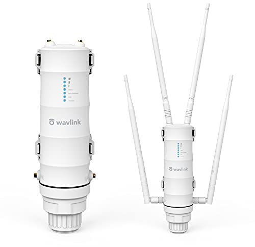 WAVLINK AC1200 Outdoor Wireless Access Point, Dual Band 1167Mbps Weatherproof WiFi Access Point support 60m Passive PoE, 2 Gigabit Ethernet, 4 Modes, Flexible installation kit