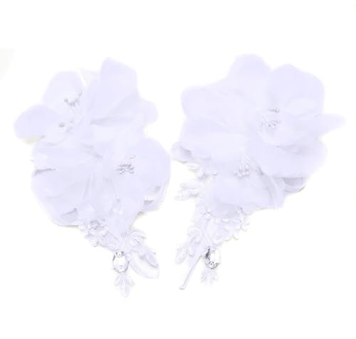Asudaro Blumenspitze Kurze Spitze Floral Handschuhe Strass Brauthandschuhe Gaze Handschuhe Fingerlose Handschuhe Handdekoration Für Braut Hochzeit Foto Abendkleid Hochzeit Handschuhe Weiß