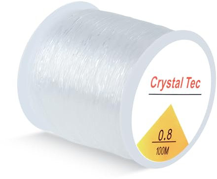 SUTOUG Cordoncino elastico da 0,8 mm per bracciali, 100 m, per braccialetti con perline, gioielli, fai da te, bracciali, collane