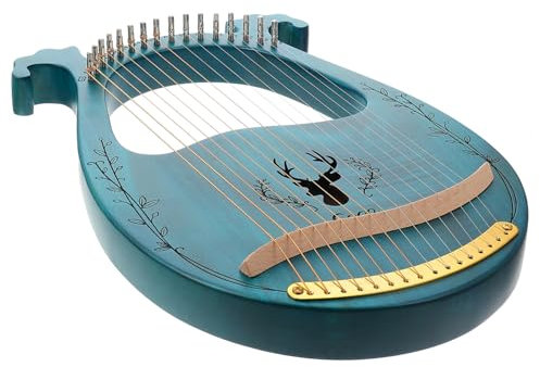 ifundom Saitige Lyra Harfe Aus Massivem Holz Tragbares Musikinstrument Für Junge Mädchen Und Erwachsene Blauer Resonanzkörper Langlebige Saiten Für Klare Töne Und Einfaches Spielen Unterwe