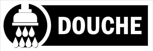 Shower, black informational sign FR095-1mm flexible Plastic sign (150mm x 50mm)