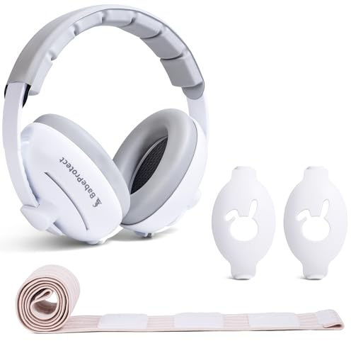 Babe Protect - Casque Anti Bruit Bébé 2 en 1 - Protection Auditive Certifiée CE 25 dB - Réglable et Confortable - Sommeil Amélioré - Idéal Avion, Fêtes, Déplacements - 0 à 48 Mois