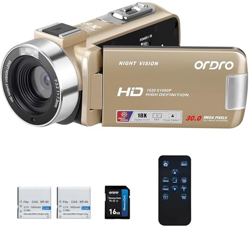 ORDRO Video Camera Camcorder for YouTube & Vlogging Recorder
