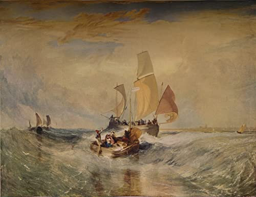 ZHAOSHAN canvas painting pictures poster 58x90cm no frame Now for the Rope Passengers Going on Board By Joseph Mallord William Turner