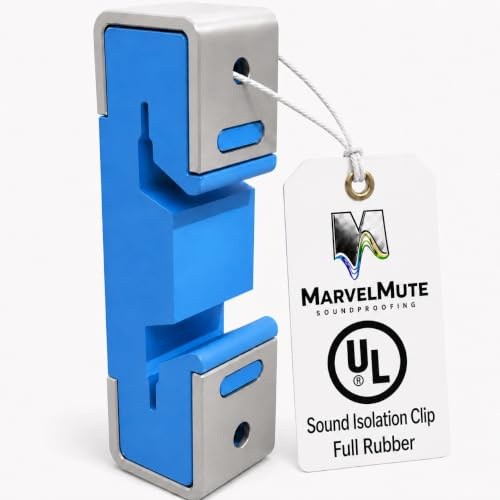 MarvelMute Sound Isolation Clip - UL Classified Full Rubber Sound Blocking Clips for Soundproofing Resilient Channel - 50 Pack