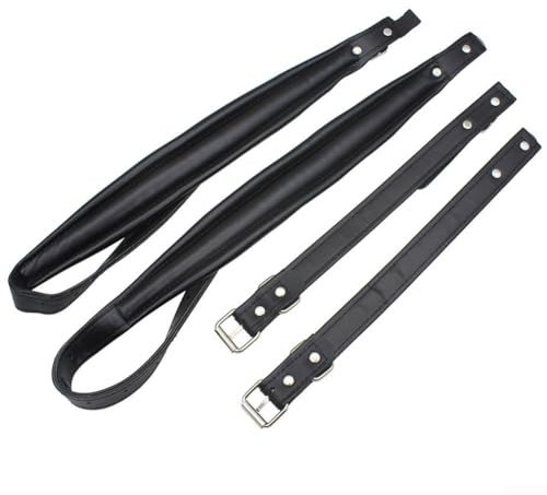 Akkordeon Schultergurt, Verstellbarer Kunstleder für 60 120 Bass Akkordeons, Hochleistungsschwamm (Schwarz)