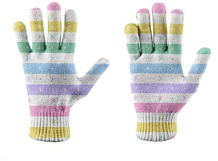 HZCRAES Gestrickte Vollfingerhandschuhe Für Damen – Böhmischer Stil, Bunte Rautenförmige Karierte Strickhandschuhe, Touchscreen-Handschuhe, Winterski-Vollfingerfäustlinge, Schicke Weihnachtsskifäustl