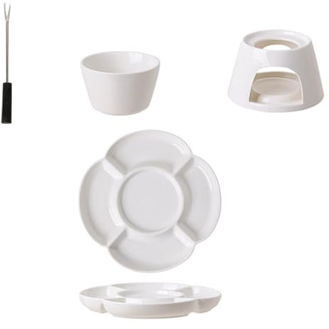 Ostfondue Set,Ostfondue Set Keramisk ljusuppvärmningsskål Gaffelbricka