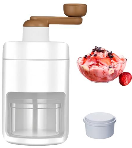 BORDEAG Trituradora de Hielo Manual: Máquina de Hielo Picado, Trituradora de Hielo de Manivela con Bandeja de Hielo, Afeitadora de Hielo Manual, Trituradora de Hielo Portátil, Trituradora de Hielo