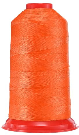 QUARKZMAN 962 Yards Bonded Nylon Nähgarn Größe 630D/3 Nähen-Schweres Duty Nylon Polstergarn Outdoor-Garn für Leder Jeans und Webhandwerk Maschine DIY Neon Orange