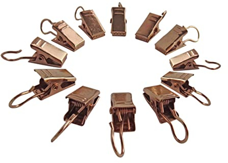 FUNOMOCYA 60 Pezzi Clip per Tende in Ferro Antiscivolo con Ganci Design del Bordo Solido Facile da Usare E Installare