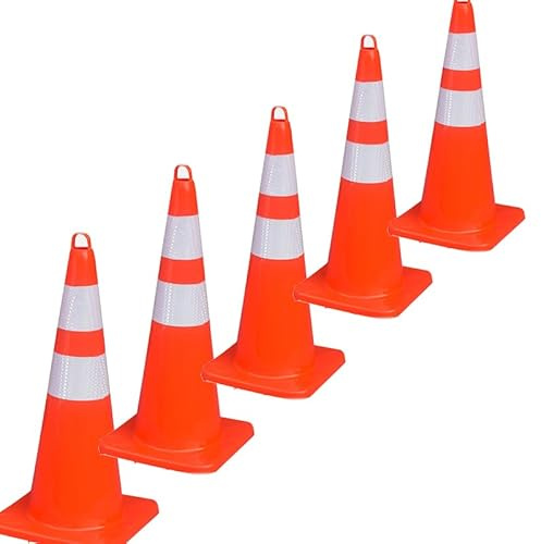 QYDZSHOP Wind Resistant Traffic Cone, 70CM Road Safety Reflective Traffic, PVC Material, with Lifting Ring, High-Brightness Reflective Film, for Construction Traffic Parking