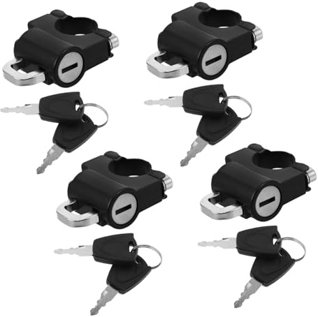 Cabilock 4pièces Antivol pour Casque de Moto Cadenas à Clé pour Guidon Compatible Protection Anti-vol pour Casque de Sécurité