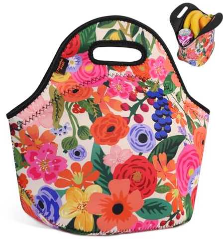 Desing Wish Bolsa Termica Porta Alimentos Mujer Hombres Neopreno Porta Bolsa Comida Trabajo Bolsa Merienda Fiambrera Bolsas Termicas Almuerzo Saco Termico Isotermica Portatil Lunch Bag Lonchera Picnic