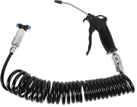 YARNOW Pneumatische Druckluftpistole mit Pu spiralschlauch Kraftvoller Luftstrom Multifunktionales Lkw reinigungsset für Kabinenstaub Geeignet für Fahrzeug Werkstattreinigung