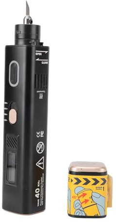 Cuifati Cuchillo Ultrasónico de 40 KHz, Cortador Ultrasónico Portátil con Pantalla OLED, Herramienta de Corte Artesanal de Mano para Modelo de Impresión 3D, Placa PCB, Resina Plástica, 35 (Enchufe