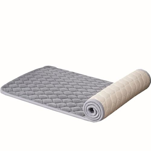 Miecoae Bankauflage & Sitzkissen Nach Maß 1,5cm Dick Waschbar, Flanell Gartenbank Sofa Sitzpolster rutschfest für Innen/Outdoor(Grau,55x160 cm 22x63 in)