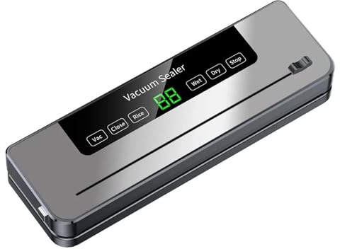 Selladora al vacío de alimentos, Máquina Selladora Al Vacío De Alimentos Eléctrica Para Cocina, Sellado En Seco Y Húmedo Con Cortador Incorporado, Preservación UV Compacta