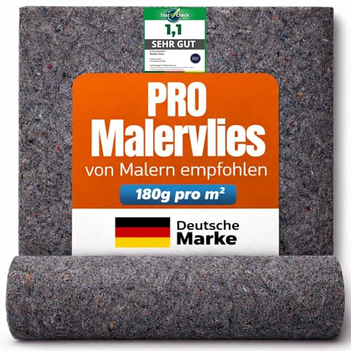 STAHLMANN® Malervlies [50 m x 1 m] 180 g/m² Abdeckvlies saugstark | Malervlies 50 m x 1 m | 180 g/m² | Abdeckvlies | Malerflies | saugstark & reißfest | Boden, Möbel, Treppen