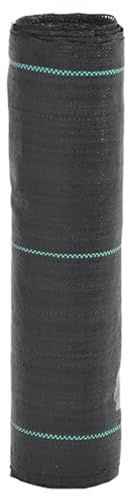 Mokuyary Membrane anti-herbes noire 0,5 x 50 m PP Maille contre les mauvaises herbes, tissu anti-herbes, pour contrôle des mauvaises herbes, protection gazon artificiel