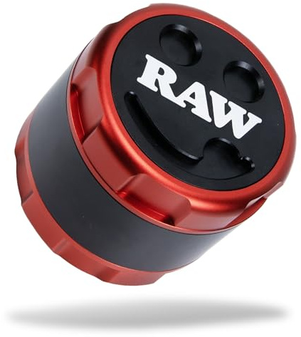 RAW Spice Grinder 60mm Buddy Mill – 3-Piece Kitchen Mill with Adjustable Stainless Steel Pusher & Dual Plates