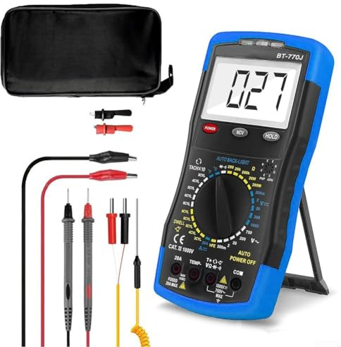 BT-770J Multimètre numérique pour l'entretien de la voiture, analyseur d'enregistrement automatique avec NCV, stockage des données et mesure, sécurité 1000 V CAT III/600 V CAT IV