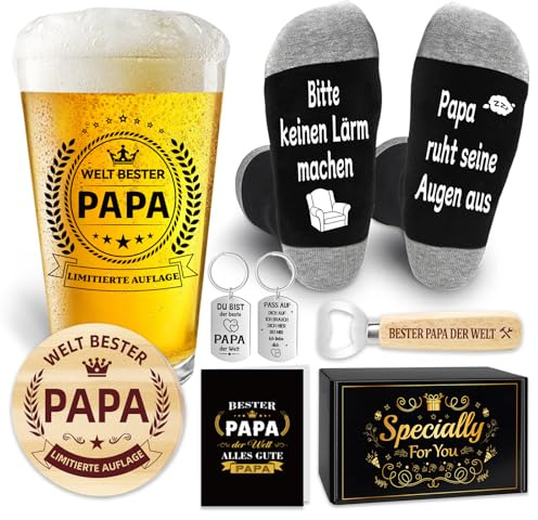 Epaing Papa Biergläser Set, 500ml mit Gravur und Flaschenöffner | Personalisierte Geschenk Papa, Vater Geschenke für Männer, Geschenke für Männer Geburtstag, Vatertags & Weihnachtsg geschenk