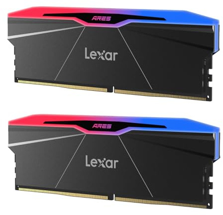 Lexar RGB DDR5 RAM 32GB Kit (2x16GB) 6000MHz CL28 | UDIMM de 288 pines, Memoria de alta velocidad para PC de juegos para AMD EXPO, IA, DRAM impulsada por SK hynix, CL28-36-36-68
