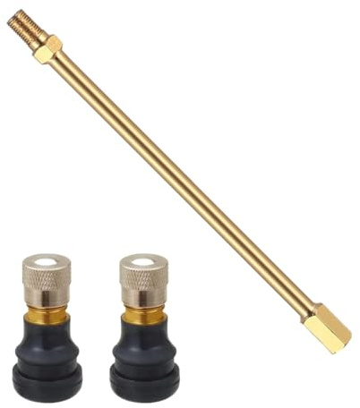 LUDHEP Kit 2 Ventile für Ninebot E-Scooter mit Verlängerung, Ventil Tubeless für Segway Ninebot Ventile, 15cm Prolunga für Fahrräder & Autoreifen, Messing