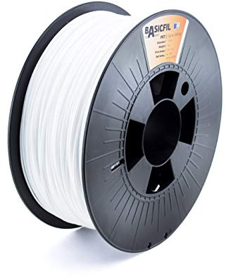 BASICFIL PETG (3D Drucker Filament), 1.75mm, 1kg, Weiß (White)
