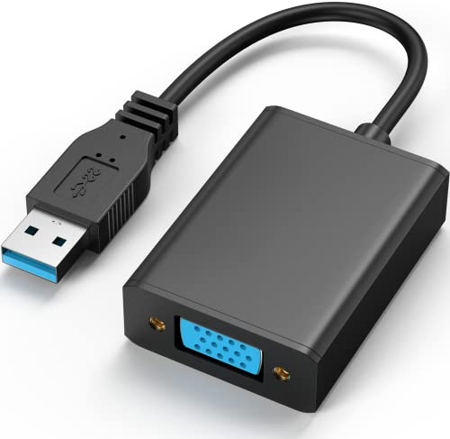 ABLEWE Adaptateur USB vers VGA, Convertisseur USB 3.0/2.0 vers VGA 1080P (mâle à Femelle), Connecteur de câble pour Carte Graphique Externe Multi-Moniteur pour Windows 10/8.1/8/7 / XP
