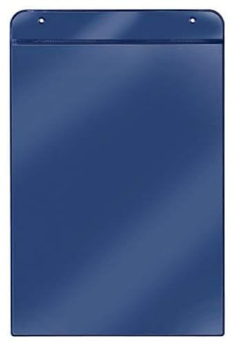 VELOFLEX 3804500 - Magnet-Taschen DIN A4 Hochformat, mit Magnetstreifen auf der Rückseite, PVC, blau, 20 Stück